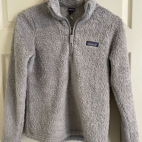 Cozy Patagonia Women's Los Gatos 1/4 Zip Fleece Pullover Small - light gray EUC - Picture 2 of 7